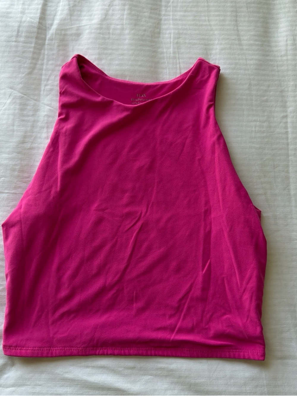 Bright Pink Sleeveless Crop Tank Top